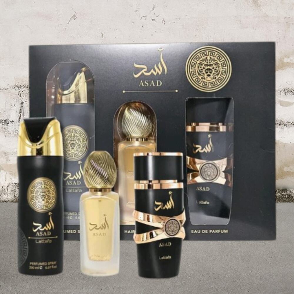Asad Men Grooming Gift Set - Black & Gold